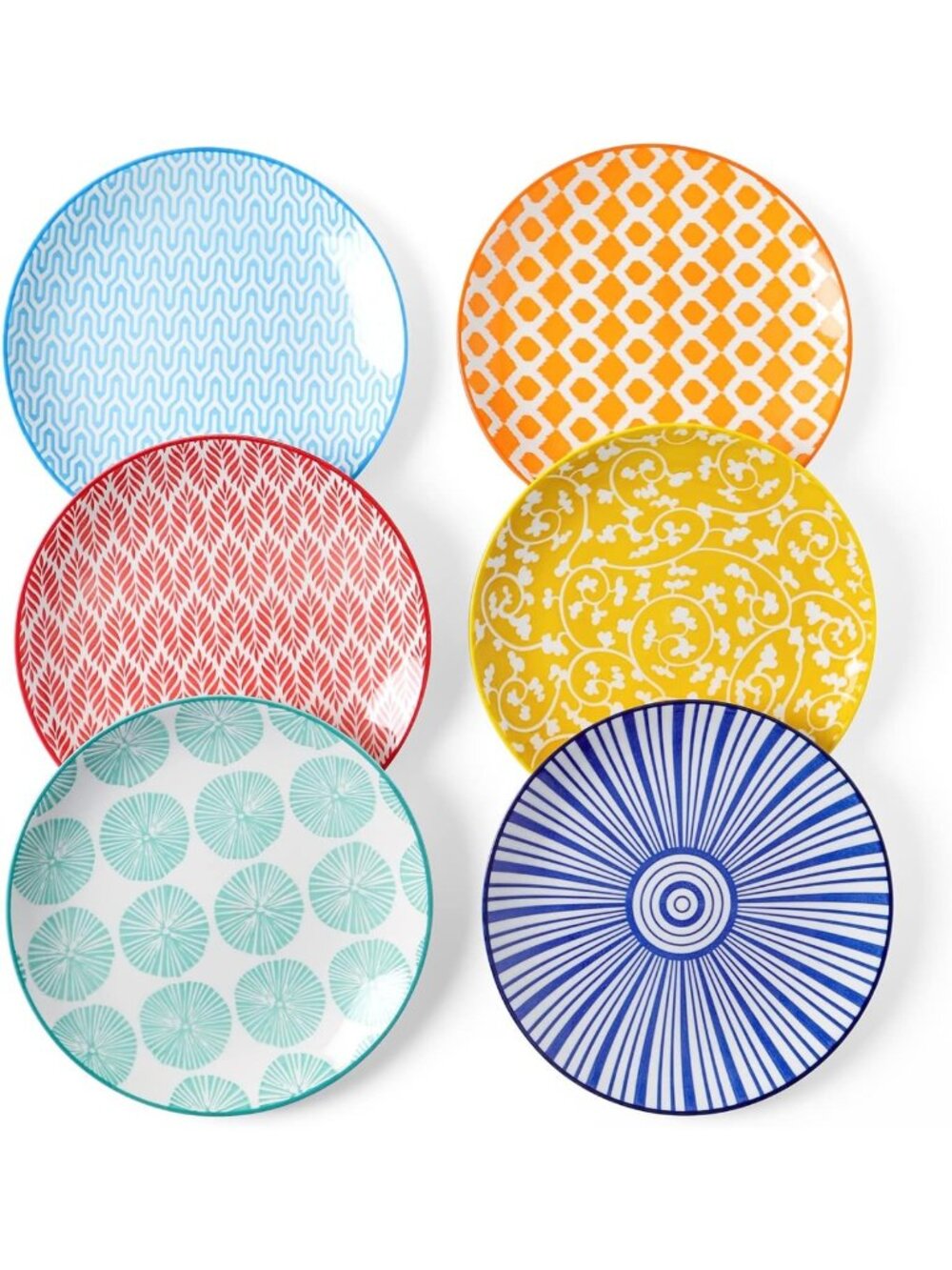 Ceramic Dessert Plates Set of 6 | 6-Inch Small Plates for Snacks & Appetizers